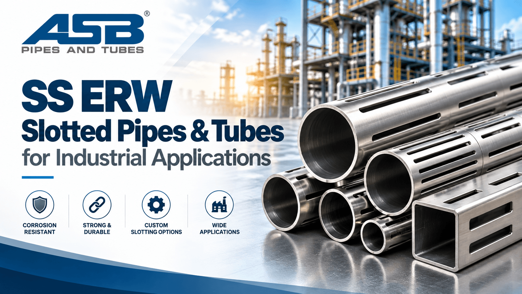 SS ERW Slotted Pipes & Tubes for Industrial Applications